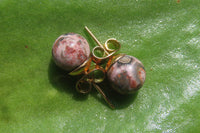 Polished Pair of Snakeskin Rhyolite Jasper Stud Earrings - sold per Pair - From Australia - Toprock Gemstones and Minerals