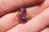 Polished Pair of Gemmy Amethyst Stud Earrings - sold per Pair - From Zambia - Toprock Gemstones and Minerals