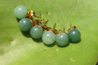 Polished Pair of Aventurine Stud Earrings - Sold per Pair - From Zimbabwe - Toprock Gemstones and Minerals