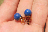 Polished Pair of Lapis Lazuli Stud Earrings - Sold Per Pair - From Afghanistan - Toprock Gemstones and Minerals
