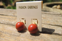 Polished Pair of Red Jasper Stud Earrings - Sold per Pair - From South Africa - Toprock Gemstones and Minerals