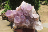 Natural Jacaranda Amethyst Quartz Clusters x 2 from Mumbwa, Zambia - Toprock Gemstones and Minerals