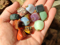 Polished Mixed Box Of 12 Gemstone Pendants - Sold Per Box - From Southern Africa - Toprock Gemstones and Minerals