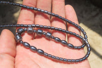 Polished Hematite Barrel Shaped Beaded Necklace - Sold Per Item - From Southern Africa - Toprock Gemstones and Minerals