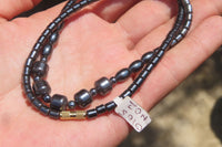 Polished Hematite Barrel Shaped Beaded Necklace - Sold Per Item - From Southern Africa - Toprock Gemstones and Minerals