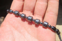 Polished Hematite Barrel Shaped Beaded Necklace - Sold Per Item - From Southern Africa - Toprock Gemstones and Minerals