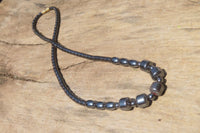 Polished Hematite Barrel Shaped Beaded Necklace - Sold Per Item - From Southern Africa - Toprock Gemstones and Minerals