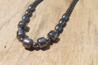 Polished Hematite Barrel Shaped Beaded Necklace - Sold Per Item - From Southern Africa - Toprock Gemstones and Minerals