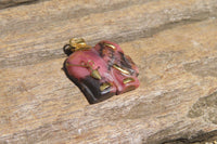 Polished Rhodonite Pink Elephant Pendant with Silver Bail and Trim - Sold Per Item - From Madagascar - Toprock Gemstones and Minerals