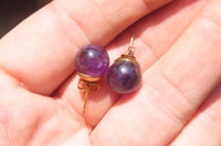 Polished Pair of Gemmy Amethyst Stud Earrings - sold per Pair - From Zambia - Toprock Gemstones and Minerals