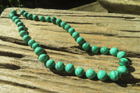 Polished Long Malachite Ball Shaped Beaded Necklace - Sold Per Item- From Congo - Toprock Gemstones and Minerals
