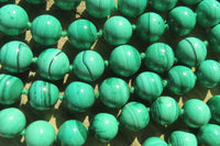 Polished Long Malachite Ball Shaped Beaded Necklace - Sold Per Item- From Congo - Toprock Gemstones and Minerals