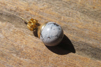 Polished Pair of Larger Snowflake Obsidian Stud Earrings - sold per Pair - From Mexico - Toprock Gemstones and Minerals