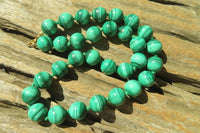 Polished Malachite Ball Shaped Large Beaded Necklace - Sold Per Item- From Congo - Toprock Gemstones and Minerals
