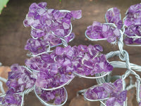 Hand Made Amethyst Tumble Chip & Wire Wrap Tree - Sold Per Item - From South Africa - Toprock Gemstones and Minerals