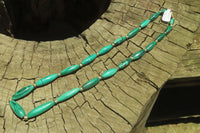 Polished Medium Malachite Barrel Shaped Beaded Necklace - Sold Per Item - From Congo - Toprock Gemstones and Minerals