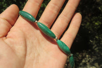 Polished Medium Malachite Barrel Shaped Beaded Necklace - Sold Per Item - From Congo - Toprock Gemstones and Minerals
