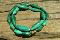 Polished Small Malachite Barrel Shaped Beaded Necklace - Sold Per Item - From Congo - Toprock Gemstones and Minerals