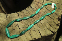 Polished Small Malachite Barrel Shaped Beaded Necklace - Sold Per Item - From Congo - Toprock Gemstones and Minerals