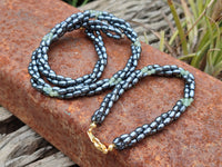 Polished Hematite and Aventurine combo Triple Twisted Beaded Necklace and Bracelet Set - Sold Per Item - From China - Toprock Gemstones and Minerals