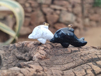 Polished Mixed Set Of 12 Gemstone Dolphin Pendants - Sold Per Box - From Southern Africa - Toprock Gemstones and Minerals