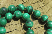 Polished Large Malachite Ball Shaped Beaded Necklace - Sold Per Item- From Congo - Toprock Gemstones and Minerals