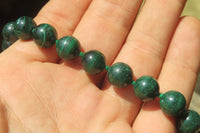 Polished Large Malachite Ball Shaped Beaded Necklace - Sold Per Item- From Congo - Toprock Gemstones and Minerals