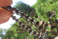 Polished Clear Smokey Quartz Beaded Stretch Bracelet - Sold Per Item - From Madagascar - Toprock Gemstones and Minerals
