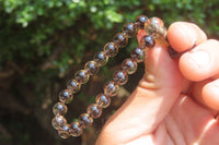 Polished Clear Smokey Quartz Beaded Stretch Bracelet - Sold Per Item - From Madagascar - Toprock Gemstones and Minerals