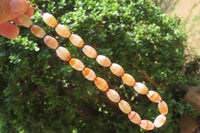 Polished Red Striped Tibetan Agate Beaded Necklace - Sold Per Item - From Tibet - Toprock Gemstones and Minerals