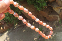 Polished Red Striped Tibetan Agate Beaded Necklace - Sold Per Item - From Tibet - Toprock Gemstones and Minerals