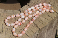 Polished Red Striped Tibetan Agate Beaded Necklace - Sold Per Item - From Tibet - Toprock Gemstones and Minerals