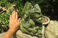 Hand Made Green Verdite Royal African Sculpture x 1 From Zimbabwe - Toprock Gemstones and Minerals