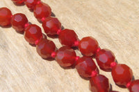 Polished Red Agate Faceted Beaded Necklace - Sold Per Item - From Brazil - Toprock Gemstones and Minerals