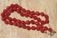 Polished Red Agate Faceted Beaded Necklace - Sold Per Item - From Brazil - Toprock Gemstones and Minerals