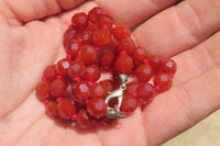 Polished Red Agate Faceted Beaded Necklace - Sold Per Item - From Brazil - Toprock Gemstones and Minerals