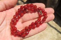 Polished Red Agate Faceted Beaded Necklace - Sold Per Item - From Brazil - Toprock Gemstones and Minerals