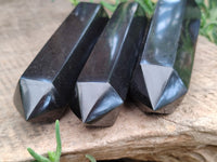Polished Black Basalt Points x 5 From Madagascar - Toprock Gemstones and Minerals