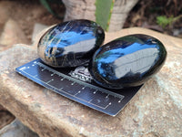 Polished Black Tourmaline Palm Stones x 12 From Madagascar - Toprock Gemstones and Minerals