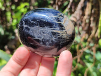 Polished Black Tourmaline Palm Stones x 12 From Madagascar - Toprock Gemstones and Minerals