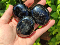 Polished Black Tourmaline Palm Stones x 12 From Madagascar - Toprock Gemstones and Minerals