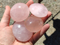 Polished Rose Quartz Palm Stones x 12 From Madagascar - Toprock Gemstones and Minerals