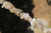 Polished Golden Rutile Quartz Tumble Chip Beaded Necklace - Sold Per Item - From Brazil - Toprock Gemstones and Minerals