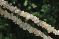 Polished Golden Rutile Quartz Tumble Chip Beaded Necklace - Sold Per Item - From Brazil - Toprock Gemstones and Minerals