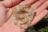 Polished Golden Rutile Quartz Tumble Chip Beaded Necklace - Sold Per Item - From Brazil - Toprock Gemstones and Minerals