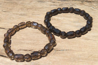 Polished Smokey Quartz Beaded Stretch Bracelet - Sold Per Item - From Madagascar - Toprock Gemstones and Minerals