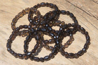 Polished Smokey Quartz Beaded Stretch Bracelet - Sold Per Item - From Madagascar - Toprock Gemstones and Minerals