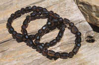 Polished Smokey Quartz Beaded Stretch Bracelet - Sold Per Item - From Madagascar - Toprock Gemstones and Minerals