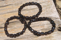 Polished Smokey Quartz Beaded Stretch Bracelet - Sold Per Item - From Madagascar - Toprock Gemstones and Minerals