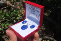 Polished Lapis Lazuli Pendant and Earrings Set in Sterling Sliver - Sold Per Set - From Afghanistan - Toprock Gemstones and Minerals